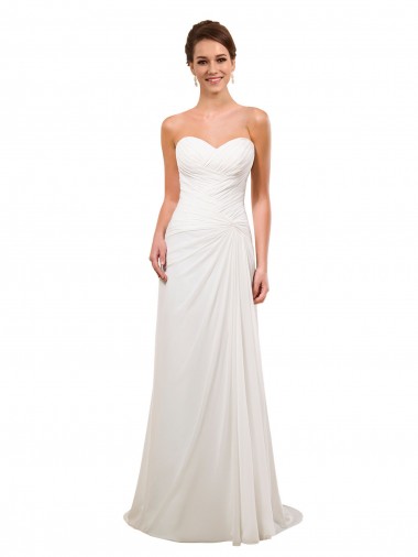 Ivory Sweetheart Sleeveless Sheath Wedding Gowns Townsville