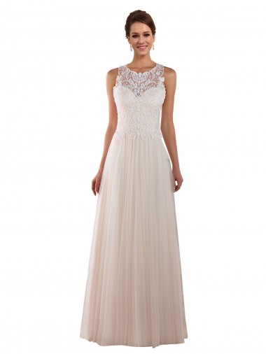 Ivory High Neck Sleeveless A-Line Boho Wedding Dress Townsville