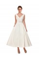 Ivory V-Neck Sleeveless A-Line Wedding Dress Townsville