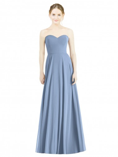 Dusty Blue Sweetheart Sleeveless A-Line Evening Dress / Bridesmaid Dress Townsville