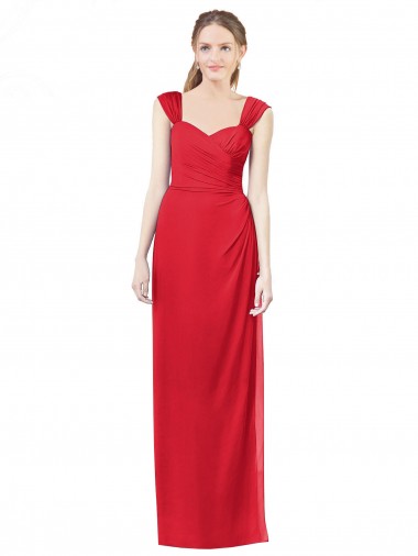 Red Sweetheart Cap Sleeves A-Line Formal Dress / Bridesmaid Dress Townsville