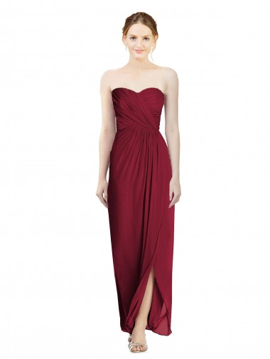 Burgundy Sweetheart Sleeveless Sheath Bridesmaid Dress Townsville