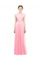 Salmon Halter Neck Sleeveless A-Line Bridesmaid Dress Townsville