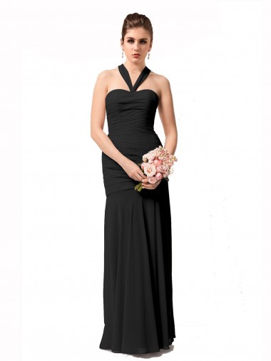 Black Halter Neck Sleeveless Mermaid Bridesmaid Dress / Evening Dress Townsville