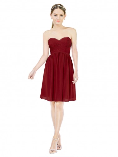 Burgundy Sweetheart Sleeveless A-Line Bridesmaid Dress Townsville