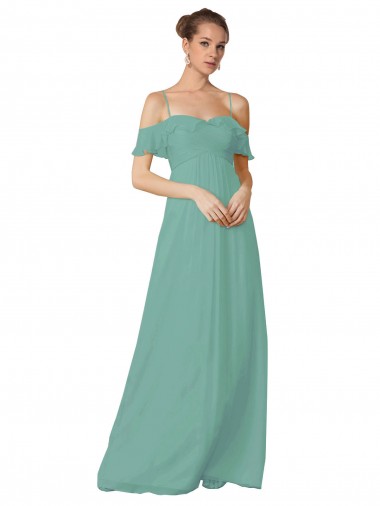 Seaside Spaghetti Straps Flutter Sleeves A-Line Bridesmaid Dress Townsville