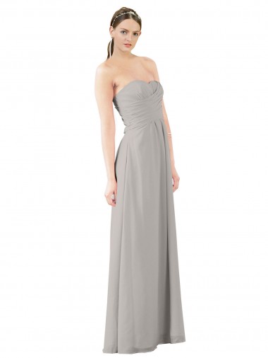 Oyster Silver Strapless Sleeveless A-Line Bridesmaid Dress Townsville