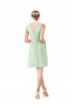 Sage V-Neck Sleeveless A-Line Bridesmaid Dress Townsville