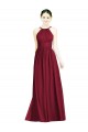 Burgundy Halter Neck Sleeveless Open Back A-Line Formal Dress / Bridesmaid Dress Townsville