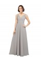 Oyster Silver V-Neck Sleeveless V-Back A-Line Bridesmaid Dress Townsville