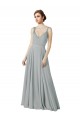 Silver V-Neck Sleeveless A-Line Bridesmaid Dress / Evening Dress Townsville