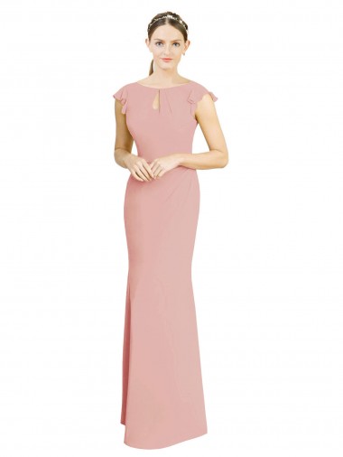 Bliss Pink High Neck Cap Sleeves Mermaid Formal Dress / Bridesmaid Dress Townsville