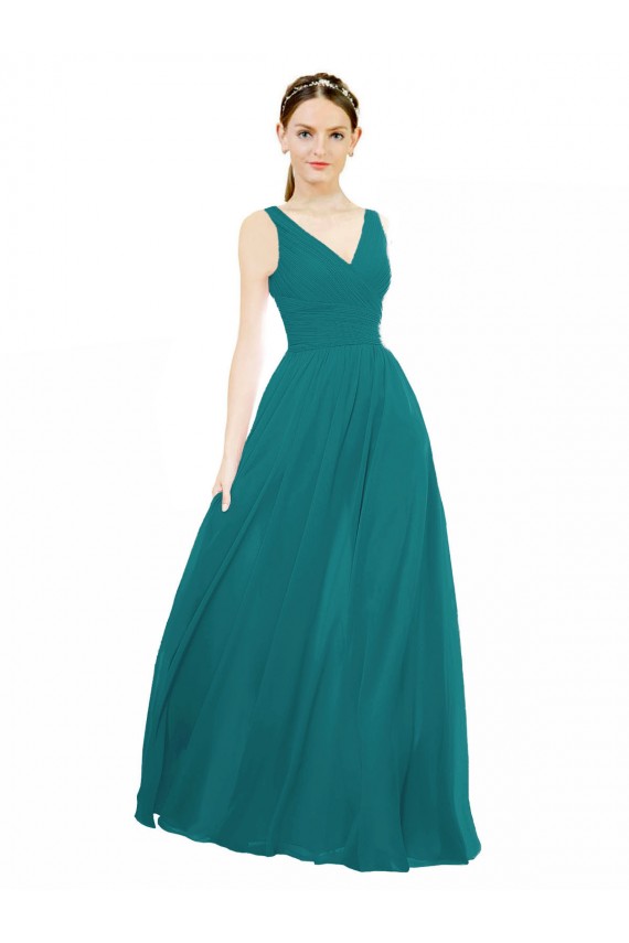 Hunter V-Neck Sleeveless A-Line Bridesmaid Gowns Townsville