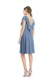 Dusty Blue V-Neck Cap Sleeves V-Back A-Line Bridesmaid Dress Townsville