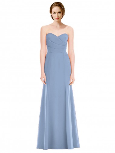 Dusty Blue Strapless Sleeveless Mermaid Bridesmaid Dress Townsville