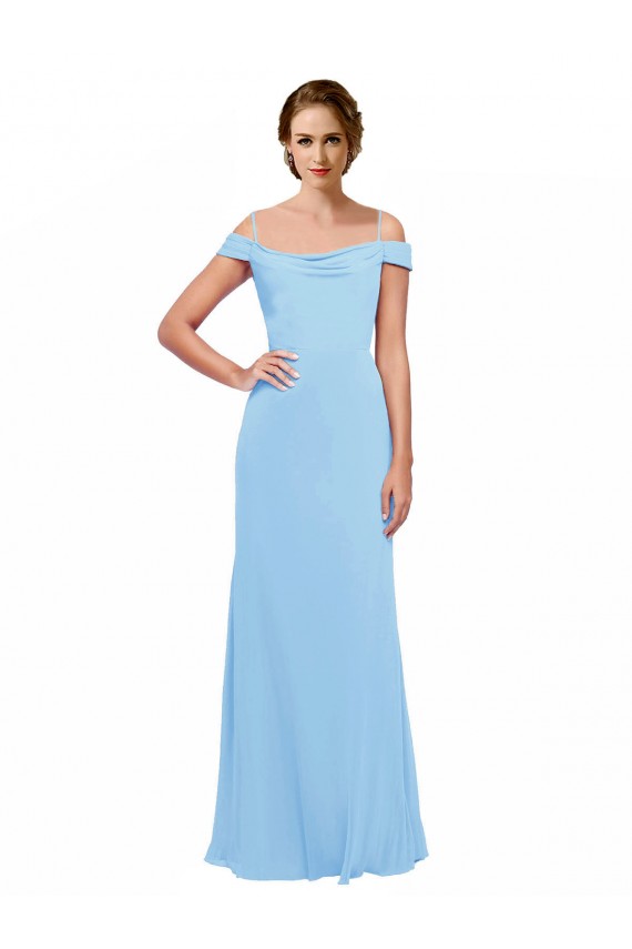 Periwinkle Spaghetti Straps Sleeveless A-Line Bridesmaid Dress Townsville