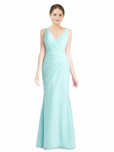 Waterfall V-Neck Sleeveless Mermaid Bridesmaid Dress Townsville