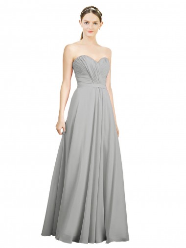 Silver Sweetheart Sleeveless Low Back A-Line Bridesmaid Dresses Townsville