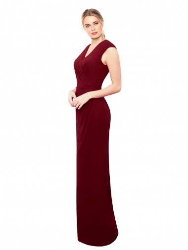 Burgundy High Neck Sleeveless Keyhole Back Mermaid Prom Dress / Bridesmaid Dress Townsville