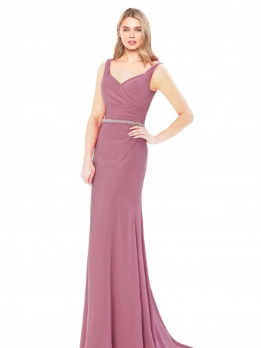 High Neck Sleeveless Low Back Sheath Prom Dress / Bridesmaid Dress Townsville