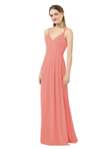 Desert Rose V-Neck Sleeveless Keyhole Back Sheath Bridesmaid Dress Townsville