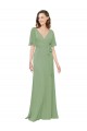 Seagrass V-Neck Short Flutter Sleeves A-Line Bridesmaid Dress Townsville