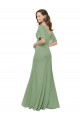 Seagrass V-Neck Short Flutter Sleeves A-Line Bridesmaid Dress Townsville