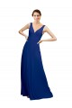 Royal Blue V-Neck Sleeveless Low Back A-Line Bridesmaid Dress Townsville