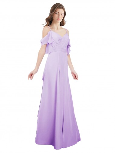 Lilac Sweetheart Cold Shoulder A-Line Formal Dress / Bridesmaid Dress Townsville