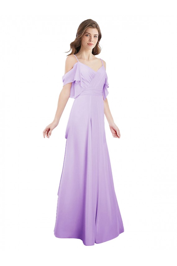 Lilac Sweetheart Cold Shoulder A-Line Formal Dress / Bridesmaid Dress Townsville