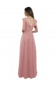 Dusty Pink V-Neck Cap Sleeves V-Back A-Line Bridesmaid Dress Townsville