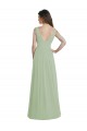 Smoke Green V-Neck Sleeveless V-Back A-Line Formal Dress / Bridesmaid Dress Townsville