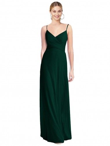 Ever Green V-Neck Sleeveless Low Back A-Line Bridesmaid Dress Townsville