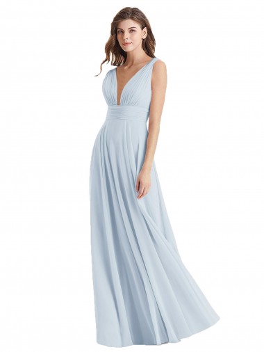 Sea Glass V-Neck Sleeveless Tie Back A-Line Bridesmaid Dress Townsville