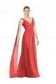 Firecracker V-Neck Sleeveless Low Back A-Line Bridesmaid Dress Townsville