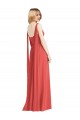 Firecracker V-Neck Sleeveless Low Back A-Line Bridesmaid Dress Townsville