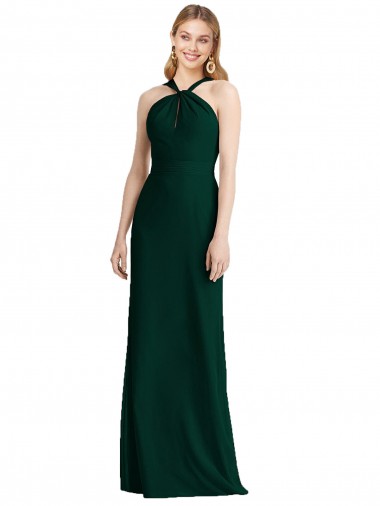 Ever Green Halter Neck Sleeveless Trumpet Bridesmaid Dress Townsville