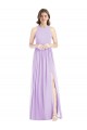 Lilac Halter Neck Sleeveless A-Line Bridesmaid Dress Townsville