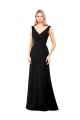 Black V-Neck Sleeveless V-Back A-Line Prom Dress / Bridesmaid Dress Townsville