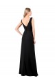 Black V-Neck Sleeveless V-Back A-Line Prom Dress / Bridesmaid Dress Townsville