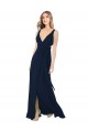 Dark Navy V-Neck Sleeveless A-Line Bridesmaid Dress / Evening Dress Townsville