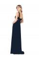 Dark Navy V-Neck Sleeveless A-Line Bridesmaid Dress / Evening Dress Townsville