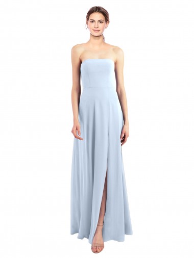 Light Sky Blue Strapless Sleeveless A-Line Bridesmaid Dress Townsville