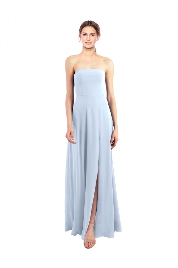 Light Sky Blue Strapless Sleeveless A-Line Bridesmaid Dress Townsville