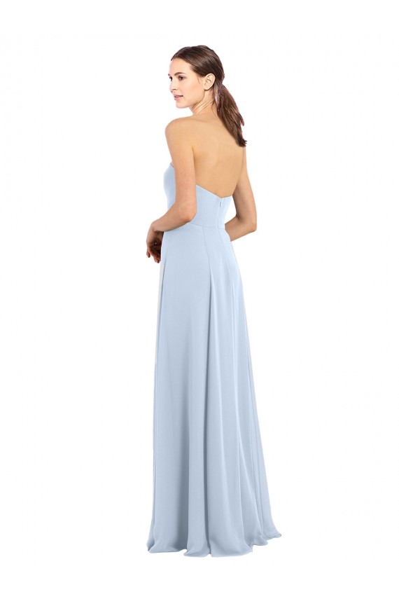 Light Sky Blue Strapless Sleeveless A-Line Bridesmaid Dress Townsville