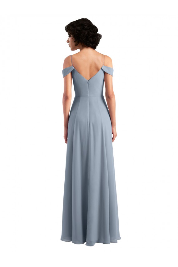 Dusty Blue V-Neck Sleeveless A-Line Formal Dress / Bridesmaid Dress Townsville