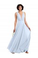 Light Sky Blue V-Neck Sleeveless A-Line Bridesmaid Dresses Townsville