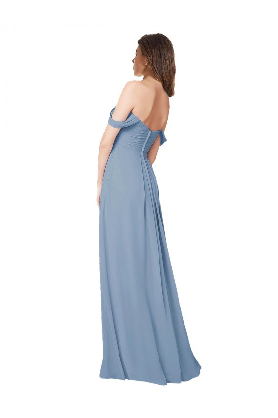 Dusty Blue Sweetheart Sleeveless Low Back A-Line Wedding Party Dress Townsville