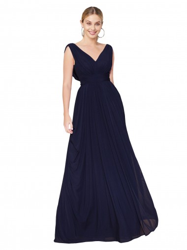 Dark Navy High Neck Sleeveless A-Line Formal Evening Gown / Prom Dress / Bridesmaid Dress Townsville