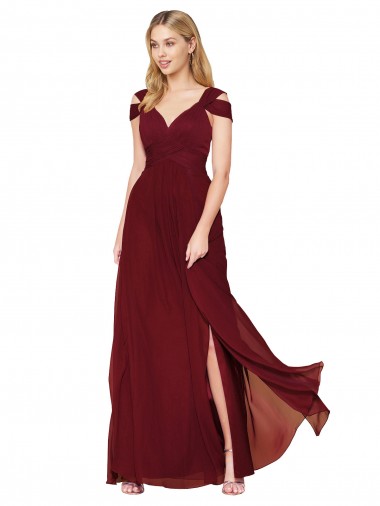 Burgundy High Neck Sleeveless A-Line Formal Evening Gown / Prom Dress / Bridesmaid Dress Townsville